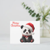 Frohe Weihnachten Panda Postkarte (Stehend Vorderseite)