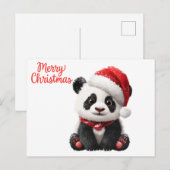 Frohe Weihnachten Panda Postkarte (Vorne/Hinten)