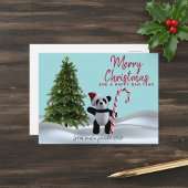 Frohe Weihnachten Panda Urlaub Postkarte