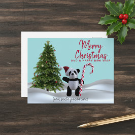 Frohe Weihnachten Panda Urlaub Postkarte