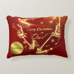 Frohe Weihnachten Papa Kissen rot, Gold