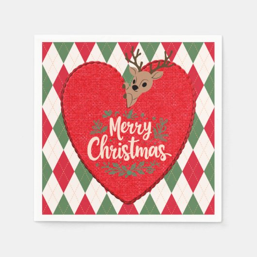 Frohe Weihnachten Papier Serviette (Vorderseite)