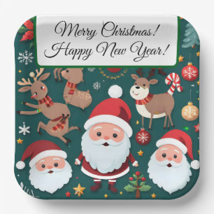 Frohe Weihnachten Papier Teller