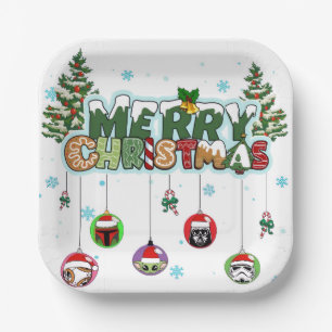 Frohe Weihnachten Papier-Teller Pappteller