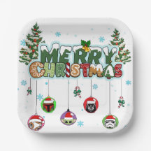 Frohe Weihnachten Papierplatten