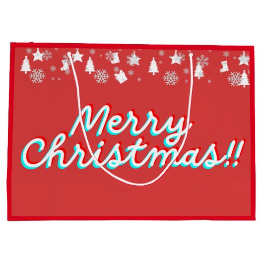 Frohe Weihnachten - Papiertaschen - Rot Große Geschenktüte (Rückseite)