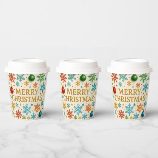 Frohe Weihnachten Papiertassen. Pappbecher (Multi)
