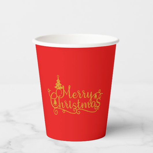 Frohe Weihnachten Pappbecher (Vorderseite)