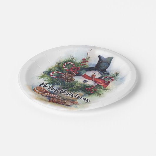 Frohe Weihnachten Pappteller (Schrägansicht)