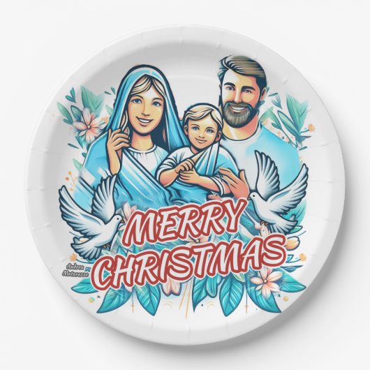 Frohe Weihnachten Pappteller (Vorderseite)