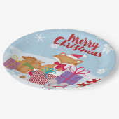 Frohe Weihnachten Pappteller (Schrägansicht)