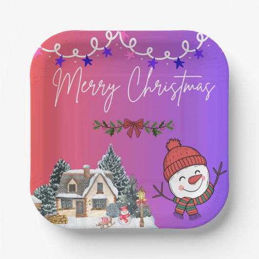 Frohe Weihnachten Pappteller (Vorderseite)