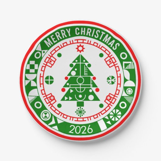 Frohe Weihnachten Pappteller (Vorderseite)