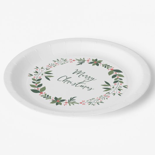 Frohe Weihnachten Pappteller (Schrägansicht)