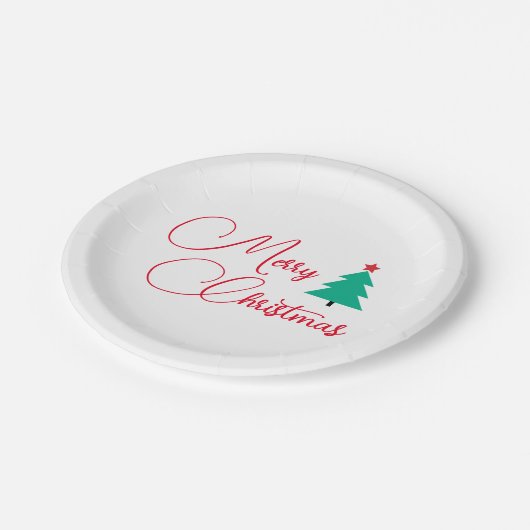 Frohe Weihnachten Pappteller (Schrägansicht)