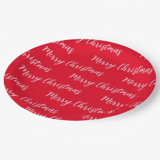 Frohe Weihnachten Pappteller (Schrägansicht)