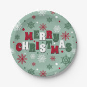 Frohe Weihnachten Pappteller (Vorderseite)