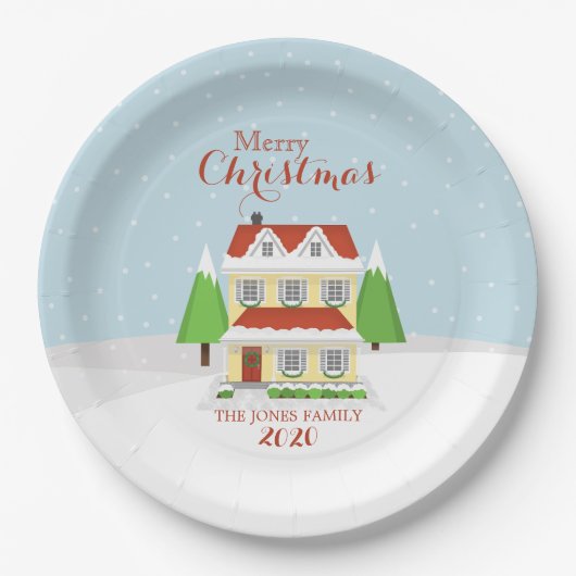 Frohe Weihnachten Pappteller (Vorderseite)