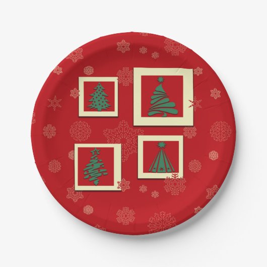 Frohe Weihnachten Pappteller (Vorderseite)