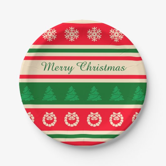 Frohe Weihnachten Pappteller (Vorderseite)