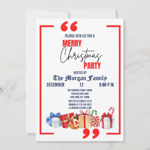 Frohe Weihnachten Party, Red Blue White Christmas Einladung