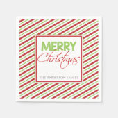 Frohe Weihnachten | Party Rot und Grün Serviette (Vorderseite)