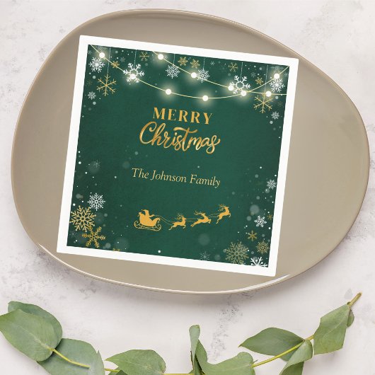 Frohe Weihnachten Party Schneeflocken und Weihnach Serviette