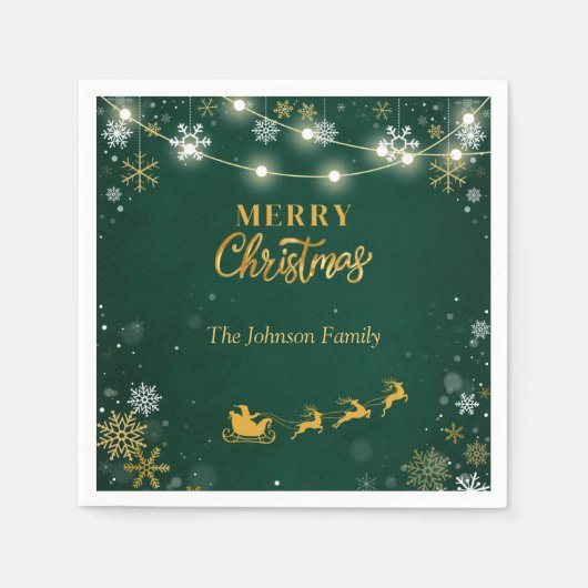 Frohe Weihnachten Party Schneeflocken und Weihnach Serviette (Vorderseite)