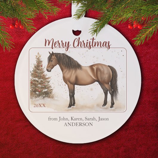 Frohe Weihnachten Paso Horse Wasserfarbe Personali Ornament