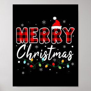 Frohe Weihnachten passende Familien-Pyjamas Santa Poster