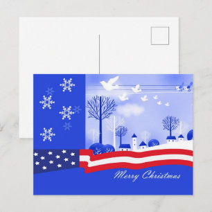 Frohe Weihnachten. Patriotische Weihnachten Postkarte