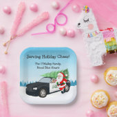 Frohe Weihnachten PD Polizeibeamter Santa Cop Auto Pappteller (Party)