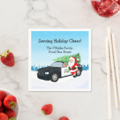 Frohe Weihnachten PD Polizeibeamter Santa Cop Auto Serviette (Beispiel)
