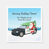 Frohe Weihnachten PD Polizeibeamter Santa Cop Auto Serviette (Vorderseite)
