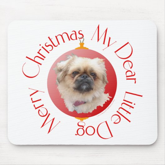Frohe Weihnachten Pekingese Mousepad (Vorne)