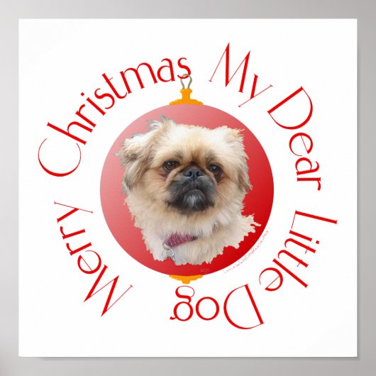 Frohe Weihnachten Pekingese Poster (Vorne)