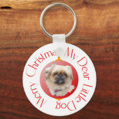 Frohe Weihnachten Pekingese Schlüsselanhänger (Vorderseite)
