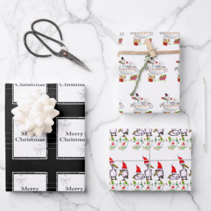 Frohe Weihnachten Pelican Wrapping Paper Sheets Geschenkpapier Set