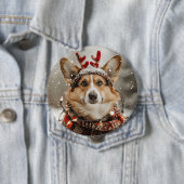 Frohe Weihnachten Pembroke Welsh Corgi Dog Button (Beispiel)