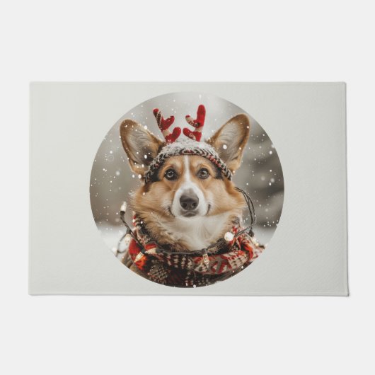 Frohe Weihnachten Pembroke Welsh Corgi Dog Fußmatte (Vorderseite)
