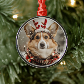 Frohe Weihnachten Pembroke Welsh Corgi Dog Ornament Aus Metall