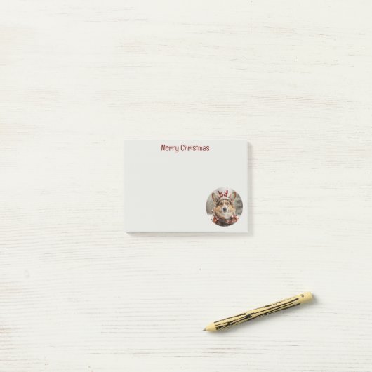 Frohe Weihnachten Pembroke Welsh Corgi Dog Post-it Klebezettel (Auf Schreibtisch)