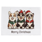 Frohe Weihnachten Pembroke Welsh Corgi Hunde Große Geschenktüte (Rückseite)