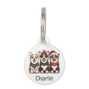 Frohe Weihnachten Pembroke Welsh Corgi Hunde Haustiermarke