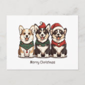 Frohe Weihnachten Pembroke Welsh Corgi Hunde Postkarte (Vorderseite)