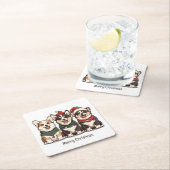 Frohe Weihnachten Pembroke Welsh Corgi Hunde Rechteckiger Pappuntersetzer (Vor Ort)