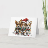 Frohe Weihnachten Pembroke Welsh Corgi Welpen (Vorderseite)
