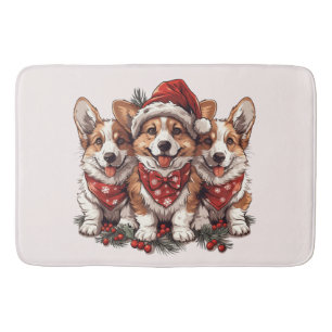 Frohe Weihnachten Pembroke Welsh Corgi Welpen Badematte