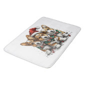 Frohe Weihnachten Pembroke Welsh Corgi Welpen Badematte (Schrägansicht)