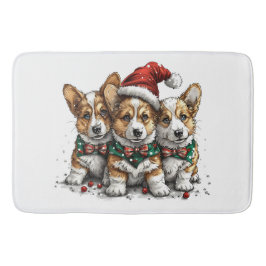 Frohe Weihnachten Pembroke Welsh Corgi Welpen Badematte